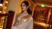 Jannat Zubair Dazzles In A Sheer White Saree With Golden Zari Border 929497