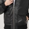 Black Leather Bomber Jacket For Mens