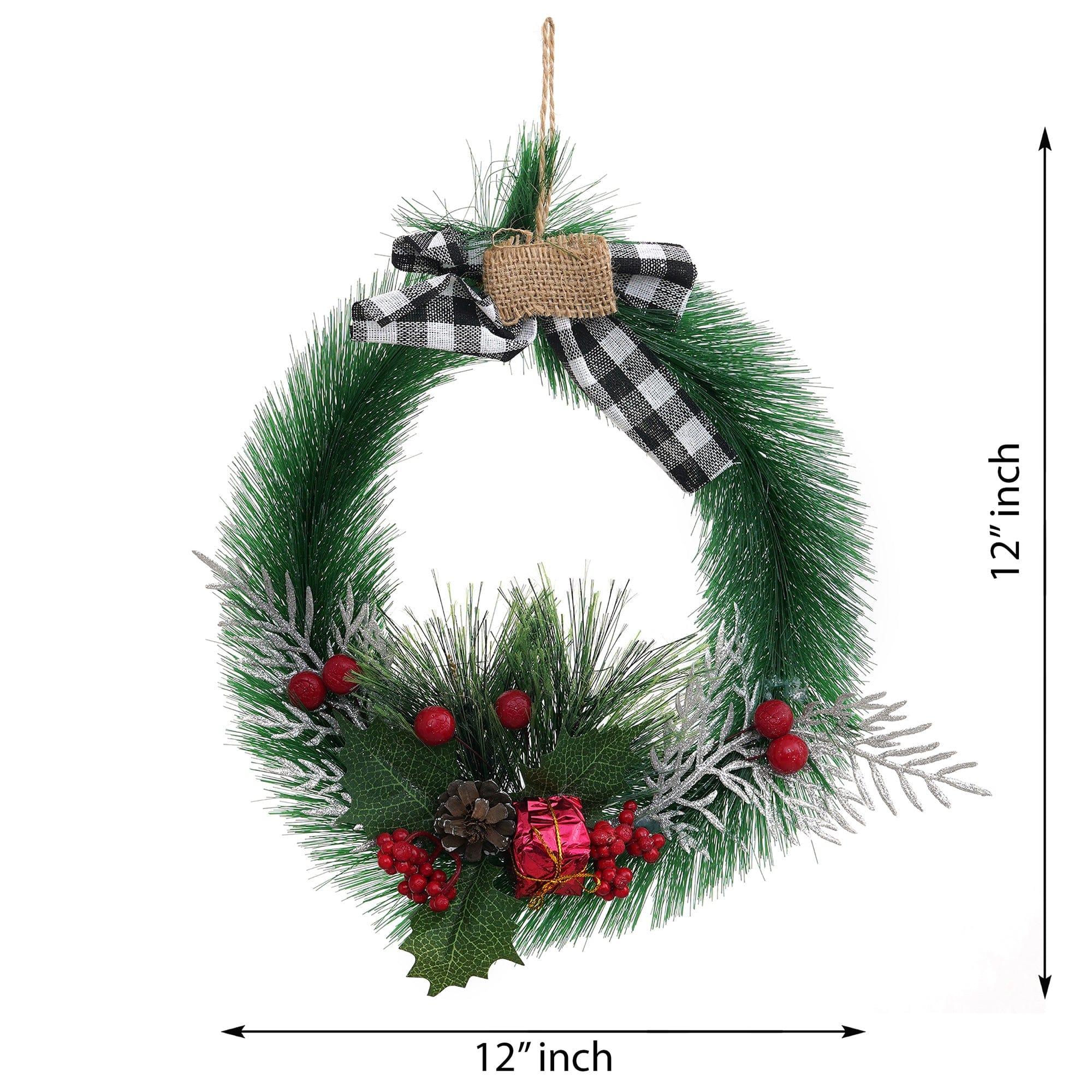 Webelkart® Premium Round Holy Wreath Santa Claus Christmas Wall Hangin