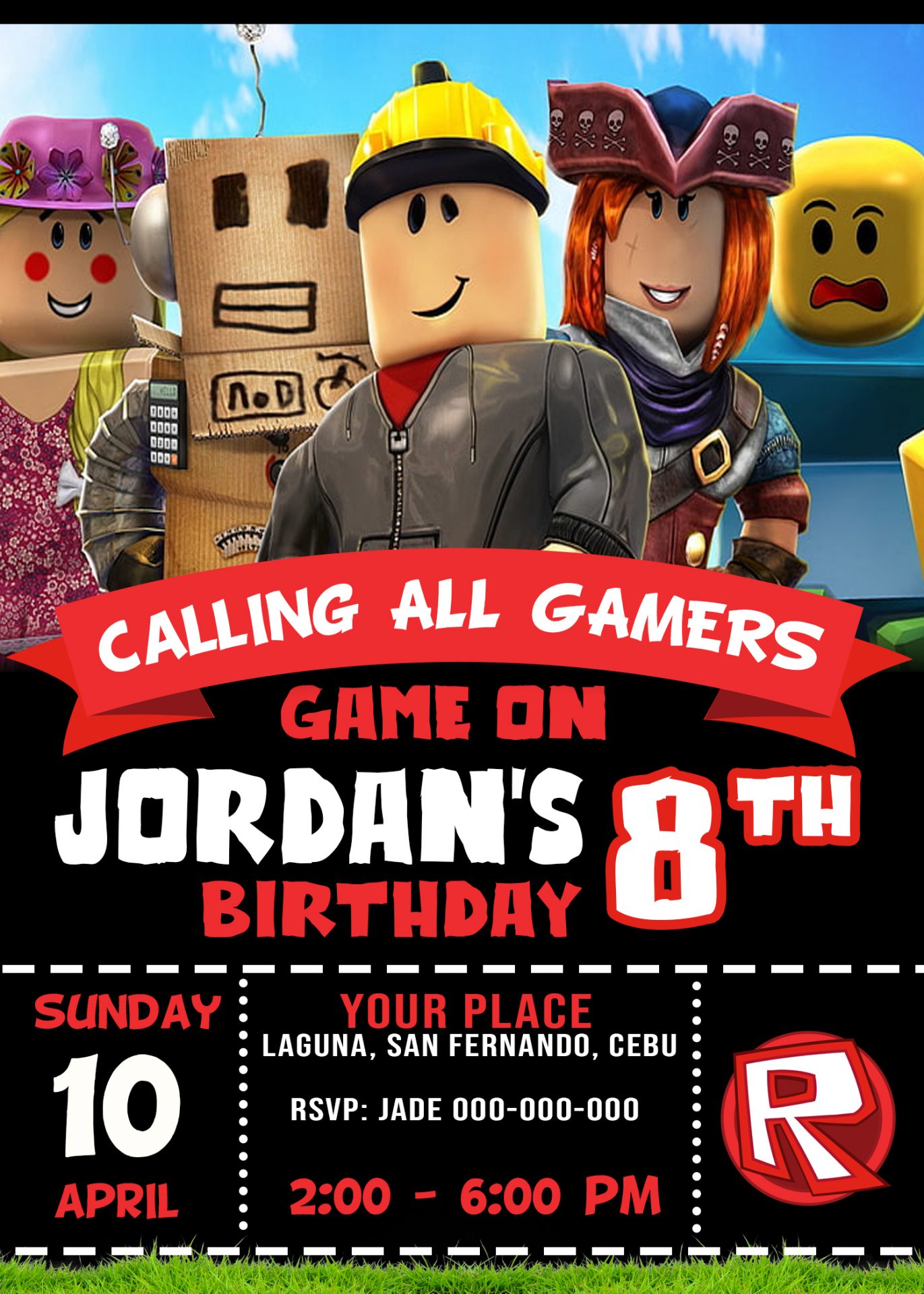 Editable Roblox Invitation Template