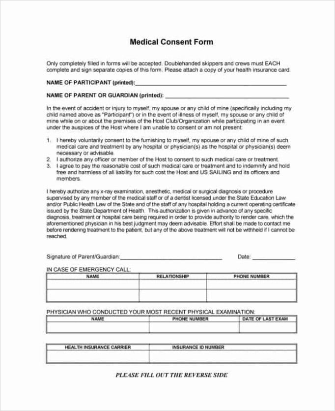 Printable Medical Consent Form