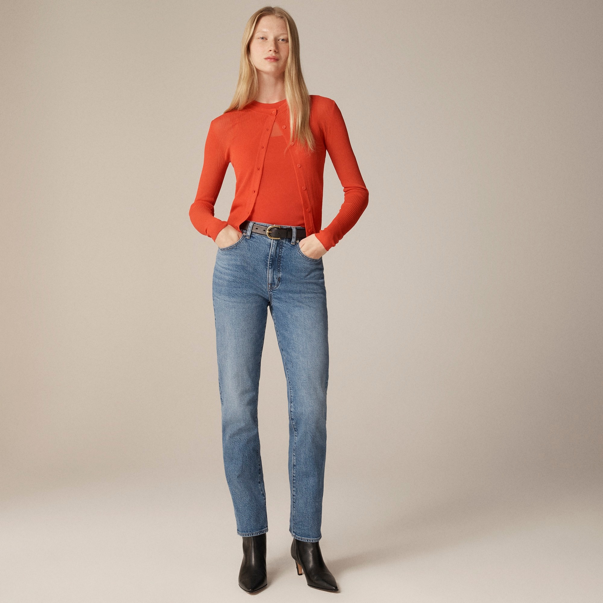 j.crew: high-rise straight jean in 1996 semi-stretch for women