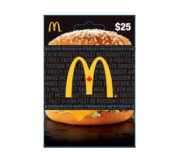 Carte-cadeau McDonald's de 25 $, 1 unité – Incomm : Cartes restaurant |  Jean Coutu