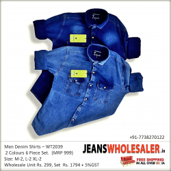 Men Blue & Navy Blue Denim Shirt