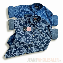 Lukkari Denim Fashion Men Printed Shirts