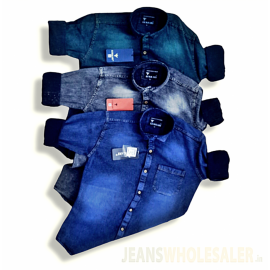 Men Blue Slim Fit Faded Casual Denim Shirt