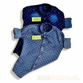 Men's Denim Printed Fashion Shirts