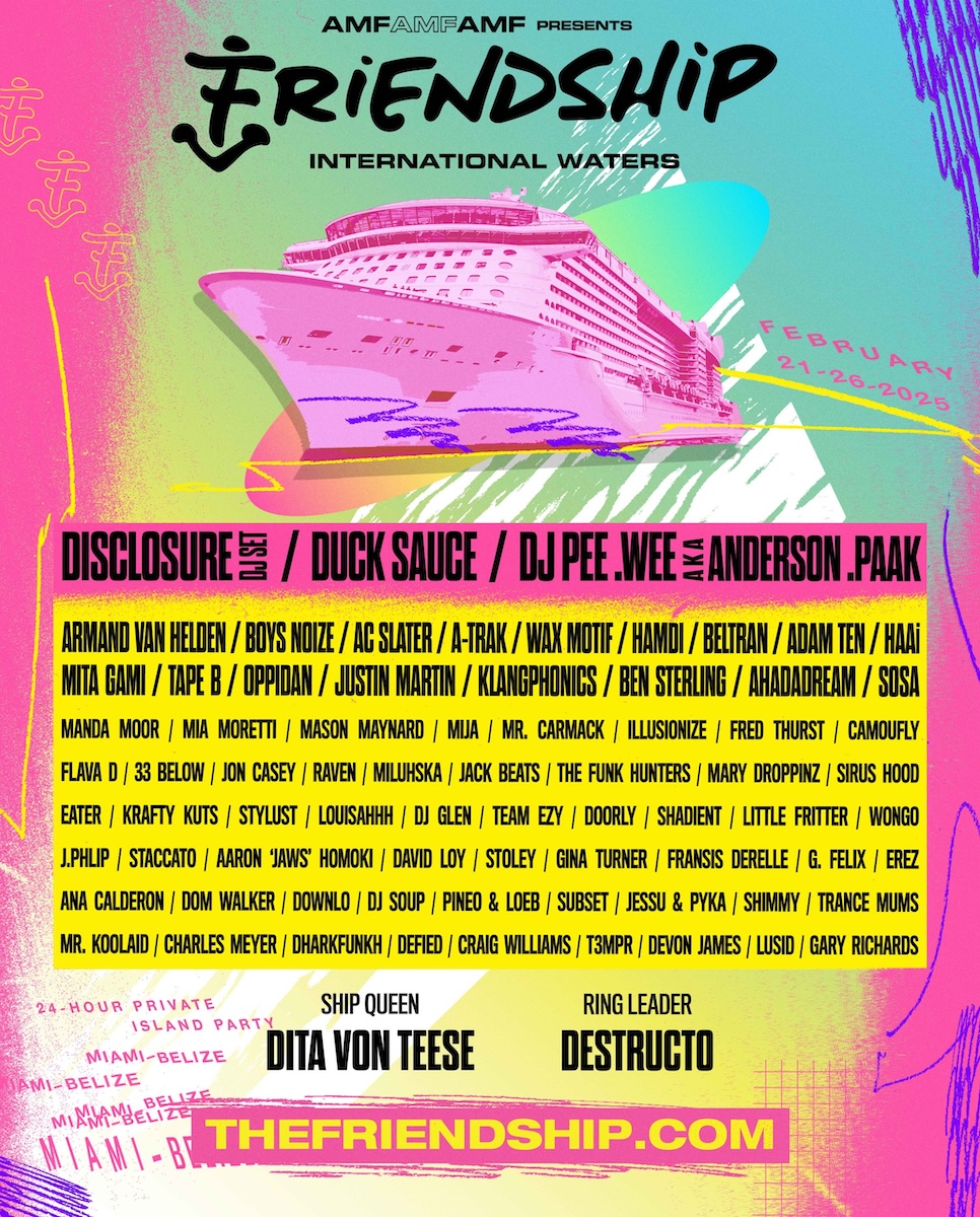 Friendship Festival Cruise 2025 Line Up