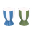 Gisela Graham Blue/green Stripe Ceremic Egg Cup 7cm (80176)