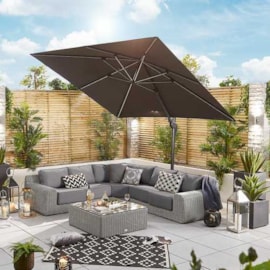 Nova Galaxy LED Cantilever Parasol 3m Square Grey