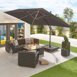 Nova Galaxy LED Cantilever Parasol 4m x 3m Rectangular Grey