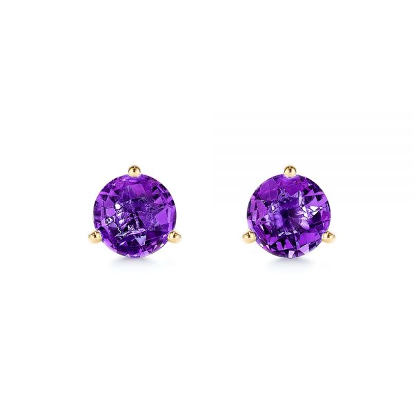 Amethyst Stud Martini Earrings - Image