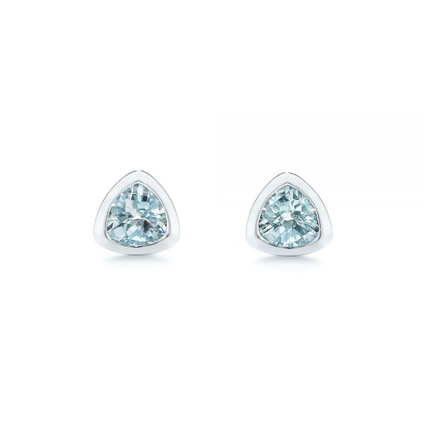 Aquamarine Stud Earrings - Image