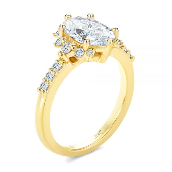 Starburst Oval Diamond Engagement Ring - Image