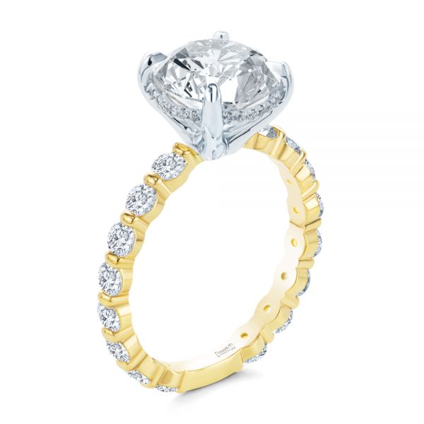 Two-tone Hidden Halo Engagement Ring - Image