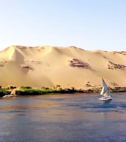 Boat on the Nile near Aswan, Egypt