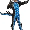 Kids Black and Blue Dragon Wings and Mask Costume