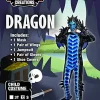 Kids Black and Blue Dragon Wings and Mask Costume