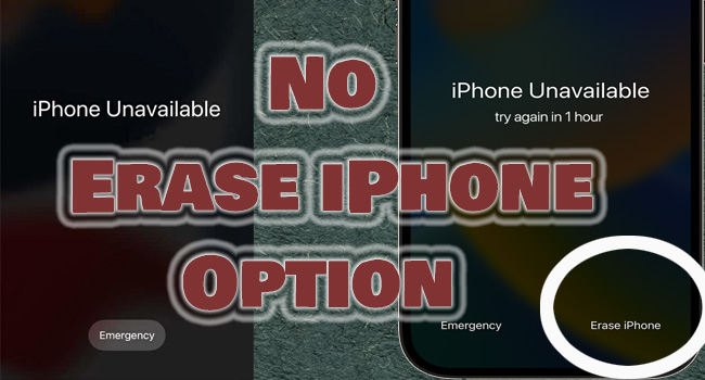 iphone unavailable no erase option