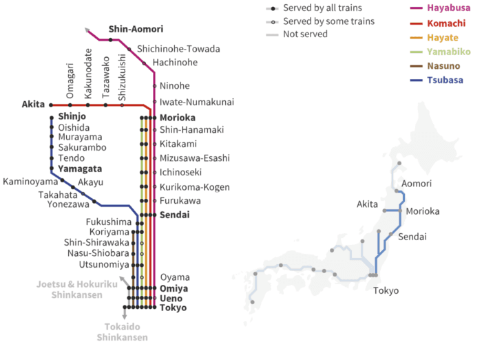 Japan Shinkansen Route Map