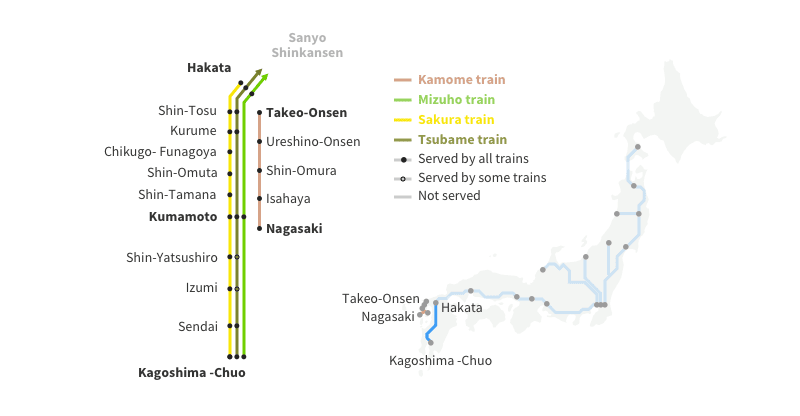 Kyushu Shinkansen Map