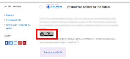 CC license on an article page