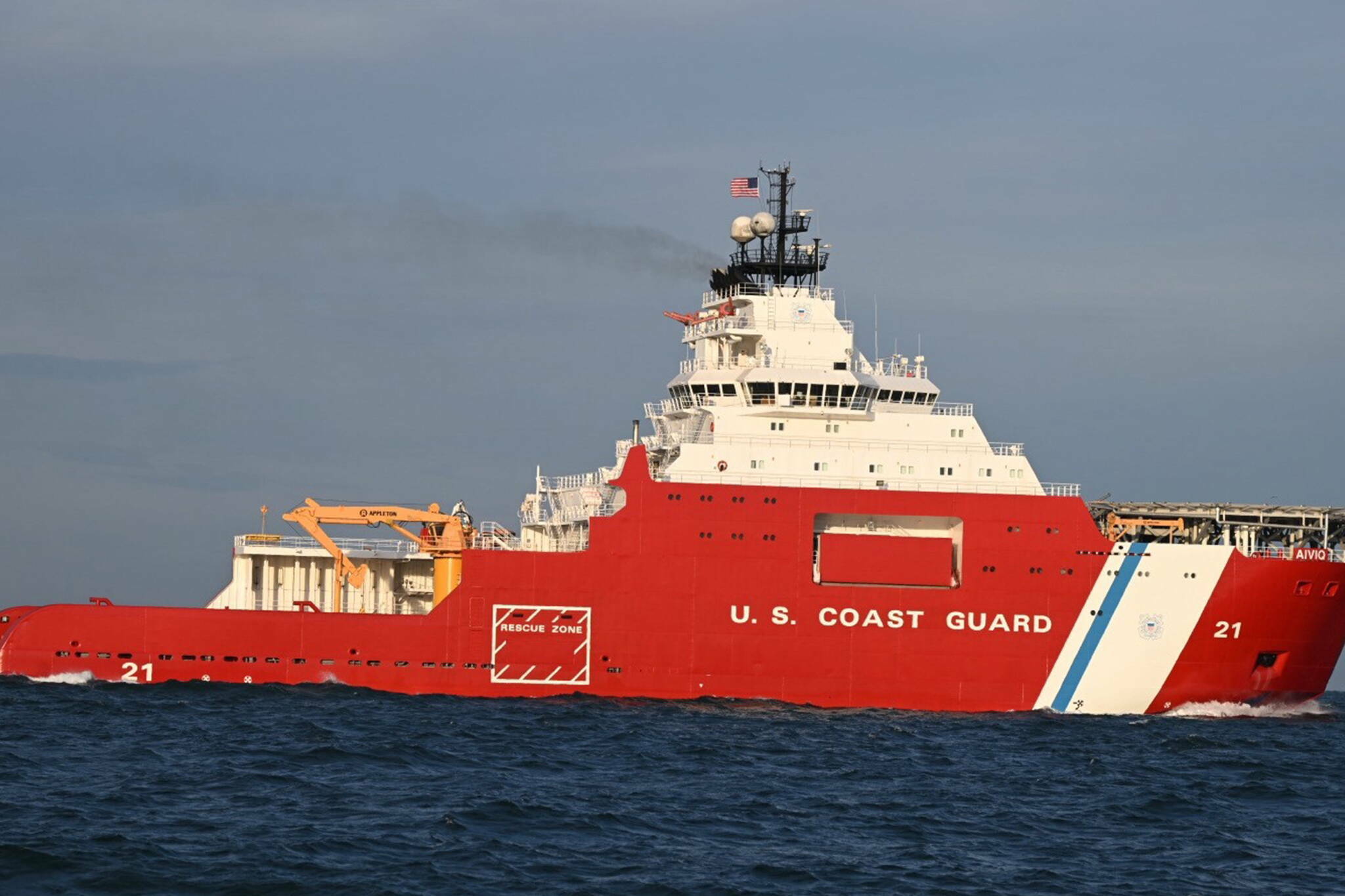 The future U.S. Coast Guard cutter Storis, the service’s newest icebreaker, near Tampa, Florida, on Dec. 10, 2024. (U.S. Coast Guard photo)