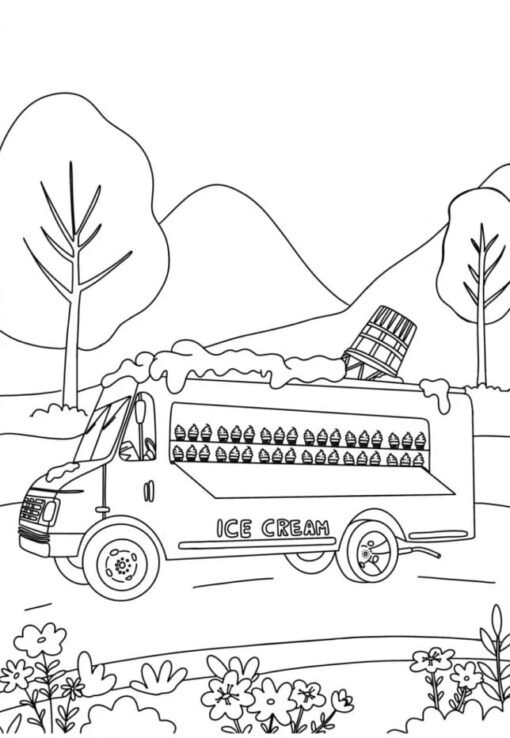 Ice Cream Truck Coloring Pages Printable for Free Download