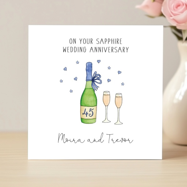 Personalised Sapphire Wedding Anniversary Card  45th