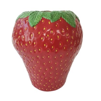 Add summer vibes to your home with this large ceramic strawberry vase. 24 x 24 x 29cm. A great gift and works as a utensil holder too!