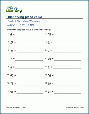 Place Value For Grade 1