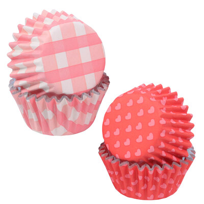 PME Valentijns Mini Cupcake Vormpjes met Folievoering - Love Patterns 60 st