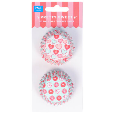 PME Valentijns Mini Cupcake Vormpjes met Folievoering - Pretty Sweet 60 st