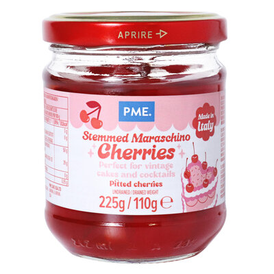 PME Rode Maraschino Kersen met Stelen (225g)