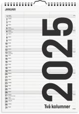 Familjekalender Black and white 2025