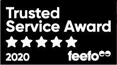 Feefo trusted service award logo in grey