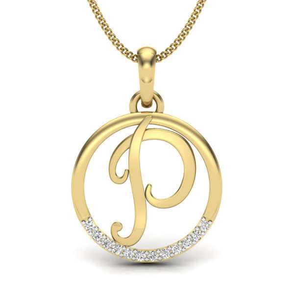 Letter P Diamond Pendant