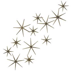 Dwell Studio by Global Views Mid Century Brass Star Wall Sculptures - Set of 12