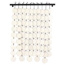 Christine Coastal Beach White Ceramic Discs Hanging Wall Decor