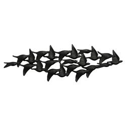 Phillips Collection Modern Classic Black Flock Of Birds Wall Sculpture