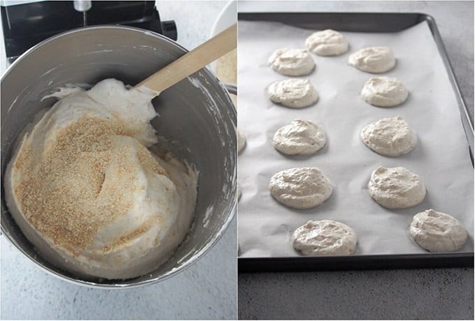 meringue on a baking sheet