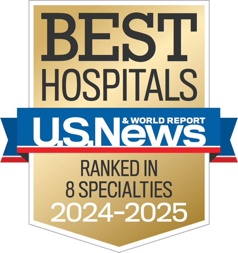 2024-25 US News and World Report Best Hospitals Survey Keck Medicine of USC Ranked in 8 Specialties Badge