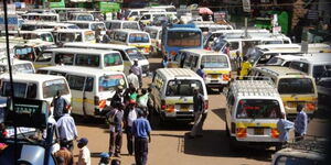 File images of matatus at a bus terminus in Nairobi