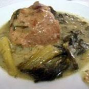 Pork with Celery in Egg and Lemon Sauce - (Hirino me Selino)