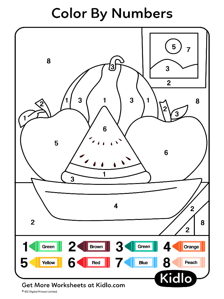 Color By Number Fruit Printables