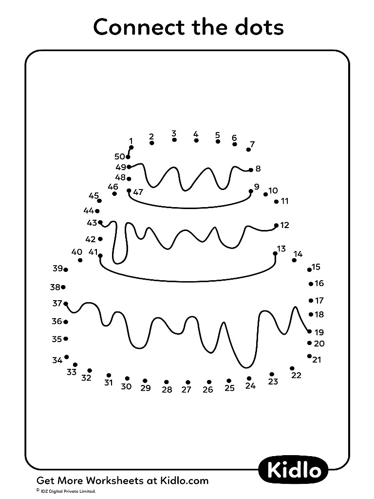 Connect The Dots Numbers 1-50 Printable