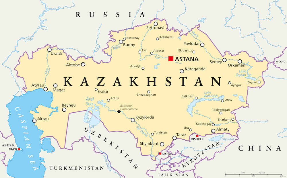 Map of Kazakhstan