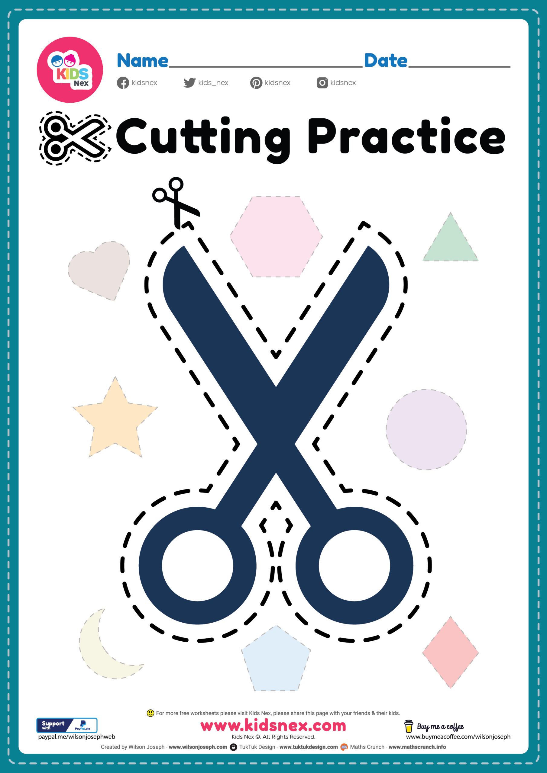 Cutting Practice Worksheet Preschool