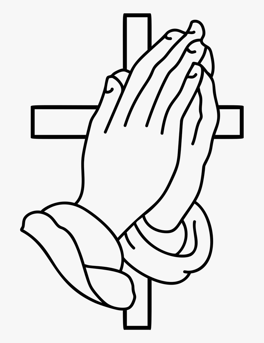 Lineart Praying Hands Clip Art Praying Hands And Cross Hd Png