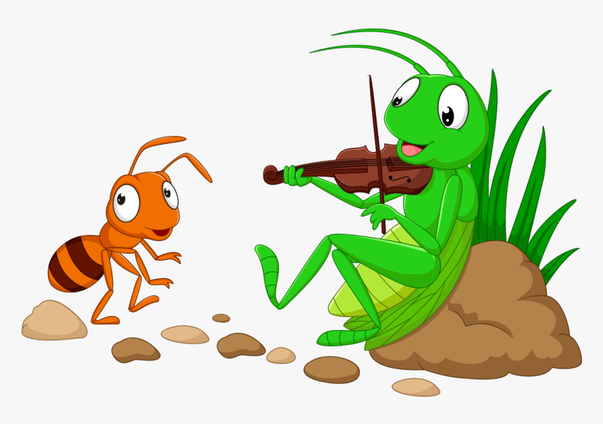 La Hormiga Y El Grillo - Ant And The Grasshopper Clipart, HD Png ...